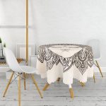 Realhomes Dijital Baskılı Özel Tasarım Modern Yuvarlak Masa Örtüsü - Çap 140cm Realhomes