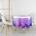 - MasaYuv-5015-Gorsel2 - Realhomes Realhomes Dijital Baskılı Özel Tasarım Modern Yuvarlak Masa Örtüsü - Çap 140cm Realhomes