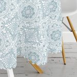 RealHomes Dijital Baskılı Yuvarlak Masa Örtüsü - Çap 140cm Realhomes