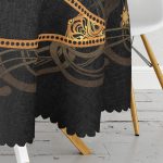 - MasaYuv-5030-Gorsel3 - Realhomes Siyah Zeminde Gold Hilal İçerisinde Üçüncü Göz Motifli Dijital Baskılı Yuvarlak Masa Örtüsü - Çap 140cm Realhomes