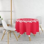 - MasaYuv-504-Gorsel2 - Realhomes  Home Sweet Home Dijital Baskılı Yuvarlak Masa Örtüsü - Çap 140cm Realhomes