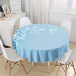Gökyüzü Temalı Ağaç Motifli Yuvarlak Masa Örtüsü - Çap 140cm Realhomes