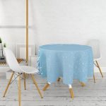 Gökyüzü Temalı Ağaç Motifli Yuvarlak Masa Örtüsü - Çap 140cm Realhomes