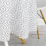 Özel Tasarım Gri İkat Desenli Dijital Baskılı Yuvarlak Masa Örtüsü - Çap 140cm Realhomes