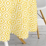 Özel Tasarım Sarı İkat Desenli Dijital Baskılı Yuvarlak Masa Örtüsü - Çap 140cm Realhomes