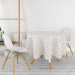 - MasaYuv-5116vizon-Gorsel2 - Realhomes  Özel Tasarım Vizon İkat Desenli Dijital Baskılı Yuvarlak Masa Örtüsü - Çap 140cm Realhomes