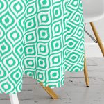 Özel Tasarım Yeşil İkat Desenli Dijital Baskılı Yuvarlak Masa Örtüsü - Çap 140cm Realhomes