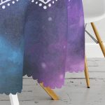 - MasaYuv-5117-Gorsel3 - Realhomes Gökkuşağı Zemininde Beyaz Mandala Çizimli Yuvarlak Masa Örtüsü - Çap 140cm Realhomes