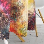 - MasaYuv-5137-Gorsel3 - Realhomes Sulu Boyu Temalı Mandala Desenli Modern Yuvarlak Masa Örtüsü - Çap 140cm Realhomes