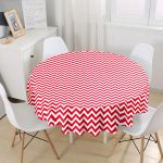 - MasaYuv-520-Gorsel1 - Realhomes Modern Zigzag Desenli Dijital Baskılı Yuvarlak Masa Örtüsü - Çap 140cm Realhomes
