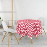 - MasaYuv-520-Gorsel2 - Realhomes Modern Zigzag Desenli Dijital Baskılı Yuvarlak Masa Örtüsü - Çap 140cm Realhomes