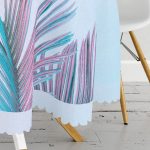 - MasaYuv-5216-Gorsel3 - Realhomes Büyüleyici Renklerde Tropikal Yaprak Motifli Özel Tasarım Modern Yuvarlak Masa Örtüsü - Çap 140cm Realhomes