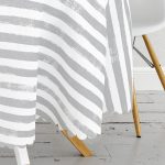 Gri Çizgili Motifli Modern Yuvarlak Masa Örtüsü - Çap 140cm Realhomes