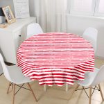 - MasaYuv-5237kirmizi-Gorsel1 - Realhomes Kırmızı Çizgili Motifli Modern Dijital Baskılı Yuvarlak Masa Örtüsü - Çap 140cm Realhomes