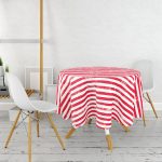 - MasaYuv-5237kirmizi-Gorsel2 - Realhomes Kırmızı Çizgili Motifli Modern Dijital Baskılı Yuvarlak Masa Örtüsü - Çap 140cm Realhomes