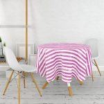 Mor Çizgili Motifli Modern Yuvarlak Masa Örtüsü - Çap 140cm Realhomes