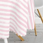 - MasaYuv-5237pembe-Gorsel3 - Realhomes  Pembe Çizgili Motifli Modern Yuvarlak Masa Örtüsü - Çap 140cm Realhomes