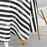 - MasaYuv-5237siyah-Gorsel3 - Realhomes  Siyah Çizgili Motifli Modern Yuvarlak Masa Örtüsü - Çap 140cm Realhomes