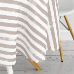 Siyah Çizgili Motifli Modern Yuvarlak Masa Örtüsü - Çap 140cm Realhomes