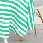 Yeşil Çizgili Motifli Modern Dijital Baskılı Yuvarlak Masa Örtüsü - Çap 140cm Realhomes