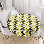 Realhomes Dijital Baskılı Özel Tasarım Modern Yuvarlak Masa Örtüsü - Çap 140cm Realhomes