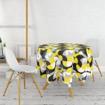 Realhomes Dijital Baskılı Özel Tasarım Modern Yuvarlak Masa Örtüsü - Çap 140cm Realhomes