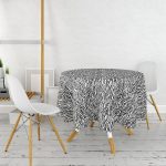 - MasaYuv-5325-Gorsel2 - Realhomes Zebra Desenli Özel Tasarım Yuvarlak Masa Örtüsü - Çap 140cm Realhomes