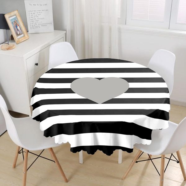 - MasaYuv-536-Gorsel1 - Realhomes  Soyut Tarzda Güneş Tasarımlı Dijital Baskılı Yuvarlak Masa Örtüsü - Çap 140cm Realhomes