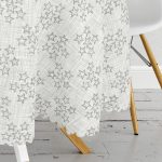 - MasaYuv-5385-Gorsel3 - Realhomes Kot Zeminli Yıldız Motifli Dijital Baskılı Yuvarlak Masa Örtüsü - Çap 140cm Realhomes