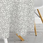 Kot Zemin Üzerinde Su Damlası Desenli Özel Tasarım Yuvarlak Masa Örtüsü - Çap 140cm Realhomes