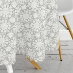 Gri Kot Desenli Güneş Motifli Modern Yuvarlak Masa Örtüsü - Çap 140cm Realhomes