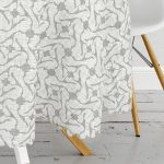 - MasaYuv-5389-Gorsel3 - Realhomes Kot Zemin Üzerinde Soyut Çizimli Yuvarlak Masa Örtüsü - Çap 140cm Realhomes