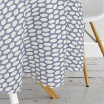 Lacivert Kot Zemin Üzerinde Gri Su Damlacıklı Yuvarlak Masa Örtüsü - Çap 140cm Realhomes