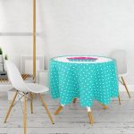 Cup Cake Desenli Dijital Baskılı Yuvarlak Masa Örtüsü - Çap 140cm Realhomes
