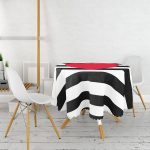 Modern Kalp Desenli Dijital Baskılı Yuvarlak Masa Örtüsü - Çap 140cm Realhomes