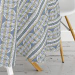 - MasaYuv-5400-Gorsel3 - Realhomes  Kot Zeminli Düz Çigili Yaprak Motifli Yuvarlak Masa Örtüsü - Çap 140cm Realhomes