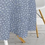 Lacivert Kot Zemin Üzerinde Yıldız Motifli Yuvarlak Masa Örtüsü - Çap 140cm Realhomes