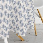 Kot Zeminde Yaprak Motifli Özel Tasarım Yuvarlak Masa Örtüsü - Çap 140cm Realhomes