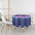 Rengarenk Bohem Otantik Etnik Fil Desenli Yuvarlak Masa Örtüsü - Çap 140cm Realhomes