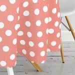 Turuncu Puantiyeli Dijital Baskılı Yuvarlak Masa Örtüsü - Çap 140cm Realhomes