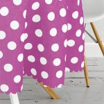 Mor Puantiyeli Dijital Baskılı Yuvarlak Masa Örtüsü - Çap 140cm Realhomes