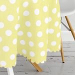 Sarı Puantiyeli Dijital Baskılı Yuvarlak Masa Örtüsü - Çap 140cm Realhomes