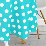Turkuaz Puantiyeli Dijital Baskılı Yuvarlak Masa Örtüsü - Çap 140cm Realhomes