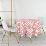 Turuncu Özel Tasarım Dijital Baskılı Yuvarlak Masa Örtüsü - Çap 140cm Realhomes