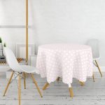 - MasaYuv-554-Gorsel2 - Realhomes  Pembe Renkli Özel Tasarım Dijital Baskılı Yuvarlak Masa Örtüsü - Çap 140cm Realhomes