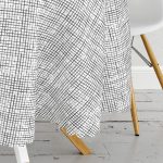 - MasaYuv-5763-Gorsel3 - Realhomes  Siyah Beyaz Damalı Modern Yuvarlak Masa Örtüsü - Çap 140cm Realhomes