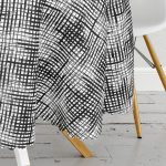 - MasaYuv-5767-Gorsel3 - Realhomes Siyah Beyaz Damalı Yuvarlak Masa Örtüsü - Çap 140cm Realhomes
