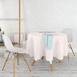 - MasaYuv-5776-Gorsel2 - Realhomes Pembe Zeminde Gül Motifli Bohemian Yuvarlak Masa Örtüsü - Çap 140cm Realhomes