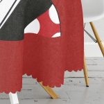 - MasaYuv-5862-Gorsel3 - Realhomes Gözlüklü Cool Japon Kadın Desenli Yuvarlak Masa Örtüsü - Çap 140cm Realhomes