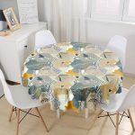 - MasaYuv-5867-Gorsel1 - Realhomes Geometrik Şekilli Bohemian Özel Tasarımlı Modern Yuvarlak Masa Örtüsü - Çap 140cm Realhomes